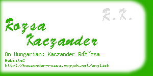 rozsa kaczander business card